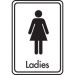 Black on White Ladies Toilet Sign