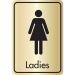Black on Gold Ladies Toilet Sign