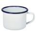 White & Blue Enamel 4.2oz Espresso Mug