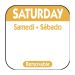 Saturday 25mm (1") Square Trilingual Removable Label