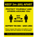 A4 Size: Keep 2M Apart - Social Distancing Customer Notice (Waterproof Poster)