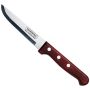 Jumbo Polywood Steak Knife - Pointed Smooth Blade (Red) 25cm