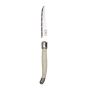 Laguiole White Handle Stk Knife Serrated 1.2mm Blade