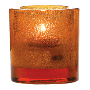 Thick Amber Votive Candle Holder 2.75