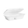 9 x 6in 2-comp bagasse clamshell