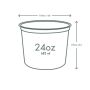 24oz PLA round deli container