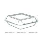 8in square bagasse lunch box