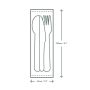 Completely compostable meal kit (6.5in knife, fork, spoon & napkin in bio film)