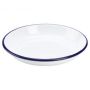 White & Blue Enamel 18cm Rice/Pasta Plate 