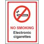 No Smoking Electronic Cigarettes Sign - Rigid Polypropylene