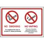 No Smoking & No Vaping Sign - Self Adhesive Vinyl