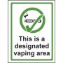 This Is A Designated Vaping Area Sign - Window Sticker Vinyl