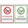 No Smoking & Vaping Sign - Rigid Polypropylene