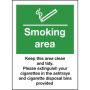 Smoking Area Sign - Rigid Polypropylene