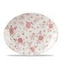 Cranberry Rose Chintz Oval Plate 12