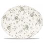 Grey Rose Chintz Oval Plate 12.5