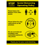 A4 Size: Shops & Retail Social Distancing Operating Policy Waterproof poster