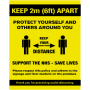 A4 Size: Keep 2M Apart - Social Distancing Customer Notice (Waterproof Poster)