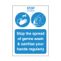 Stop The Spread of Germs Vinyl Sticker Notice