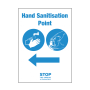 Hand Sanitisation Point Left Arrow Vinyl Sticker Notice