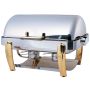 Elia Oblong Roll Top Chafing Dish with Brass Accents