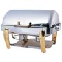 Elia Oblong Roll Top Chafing Dish with Brass Accents