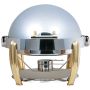 Elia Large Round Roll Top Chafing Dish with Brass Accents