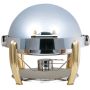Elia Large Round Roll Top Chafing Dish with Brass Accents