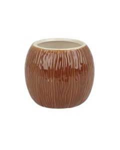 Ceramic Coconut Tiki Mug 500ml Medium Brown
