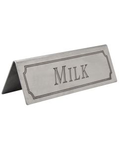 Milk Table Sign Stainless Steel