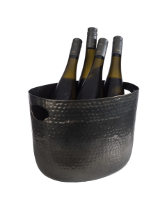 Aluminium ‘Gunmetal look’ Hammered Surface Handled Wine Bowl