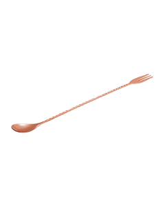 Mezclar Cocktail Spoon With Fork Copper