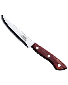 Trigger Jumbo Polywood Steak Knife - Rounded Blade (Red) Full Tang 25cm