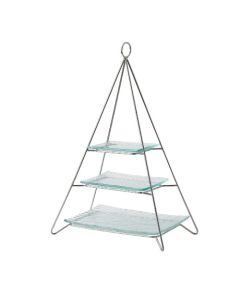 Glass 3 Plate Set For Pyramid Cake Stand