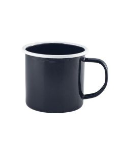 Enamel Mug Black with White Rim 36cl/12.5oz