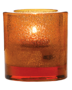 Thick Amber Votive Candle Holder 2.75"