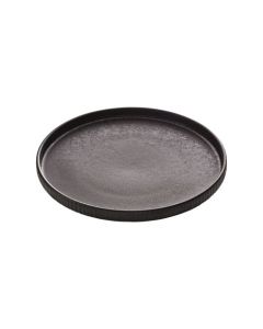 Nara Black Flat Round Plate