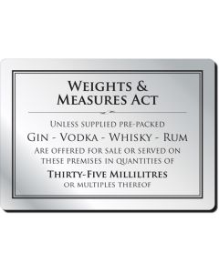 Weights & Measures Act Notice 35ml (No Frame)