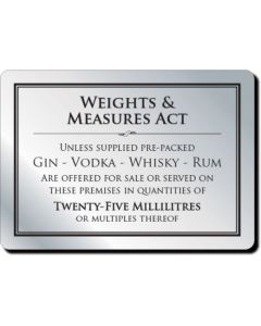 Weights & Measures Act Notice 25ml (Framed)