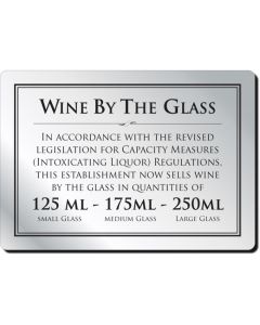 Wine By The Glass Bar Notice 125, 175 & 250ml (No Frame)