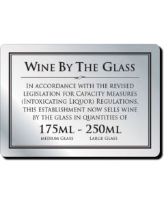 Wine By The Glass Bar Notice 175 & 250ml (Framed)