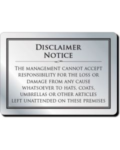 Cloakroom Disclaimer
