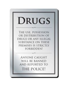 Drugs Policy Notice (Framed)