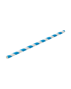 Paper Blue Stripe Straw 8" (20cm)