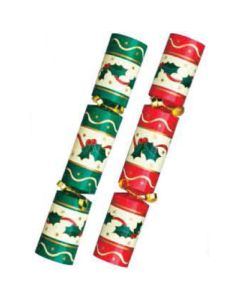 10" Red & Green Holly Crackers