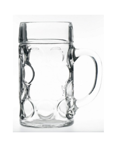 Dimpled Beer Stein Glass 45oz