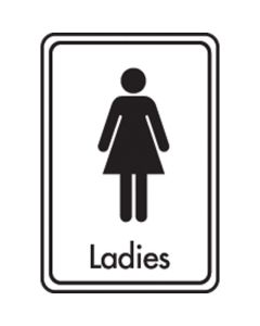 Black on White Ladies Toilet Sign
