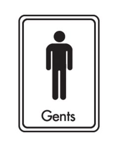 Black on White Gents Toilet Sign