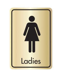 Black on Gold Ladies Toilet Sign