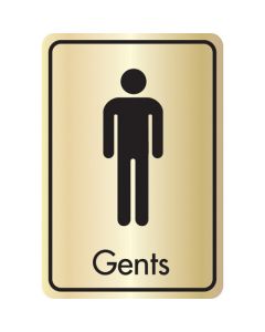 Black on Gold Gents Toilet Sign